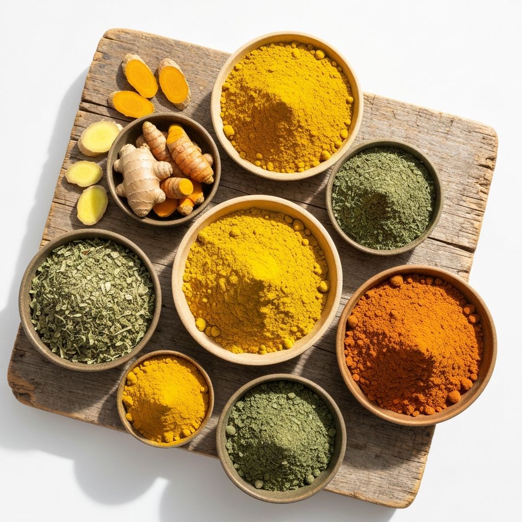 Natural dried herbs and botanical powders